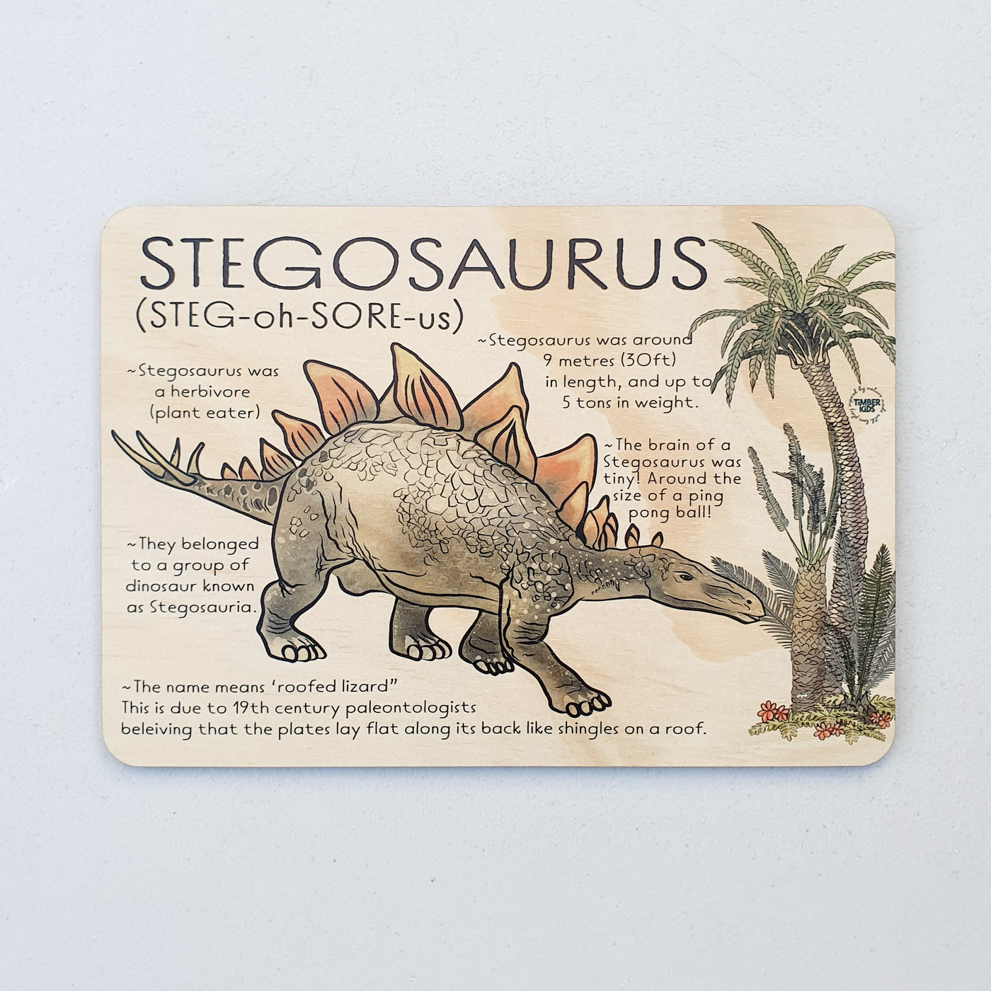 Stegosaurus Jumbo Timber Tile
